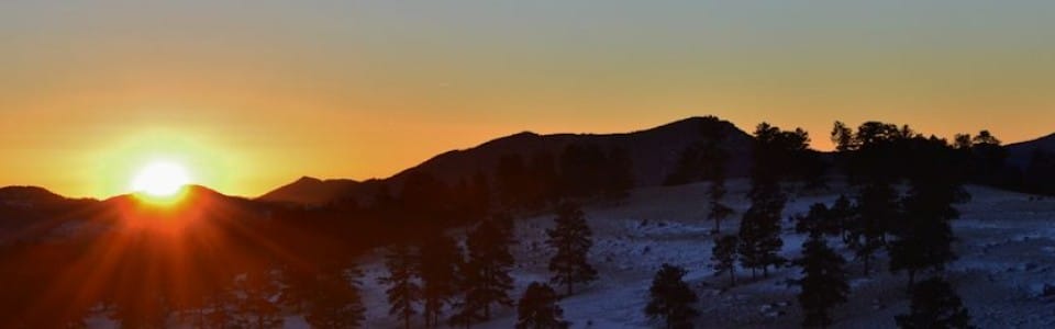 Sunrise over a Denver Mountain Park