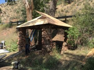 The wellhouse at Starbuck Park in Idledale gets maintenance attention